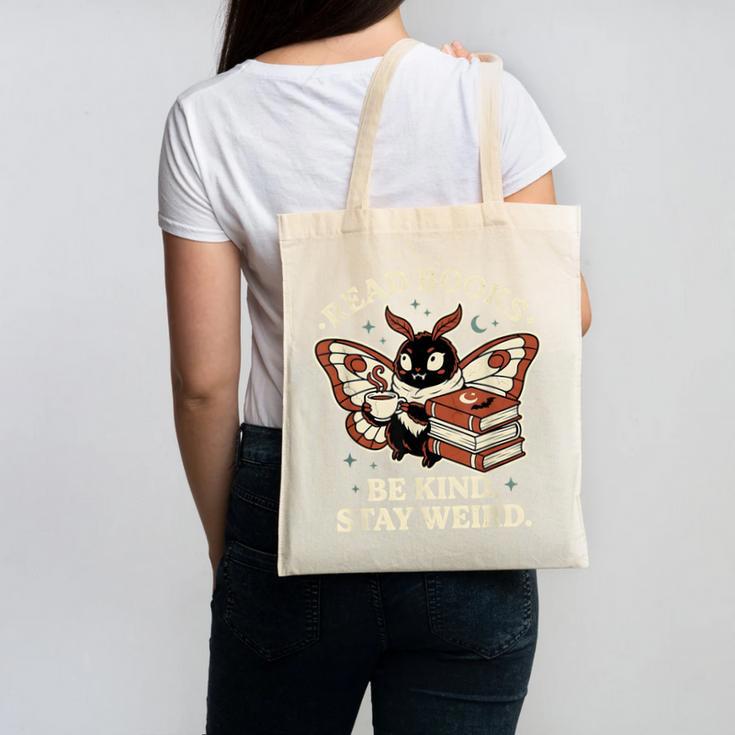 Read Books Be Kind Stay Weird Moth Coffee Lover Reading Canvas Tote Bag Read Books Be Kind Stay Weird Moth Coffee Lover Reading Canvas Tote Bag
