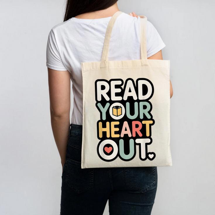 Read Your Heart Out Book Lover Quote Men Women Canvas Tote Bag
