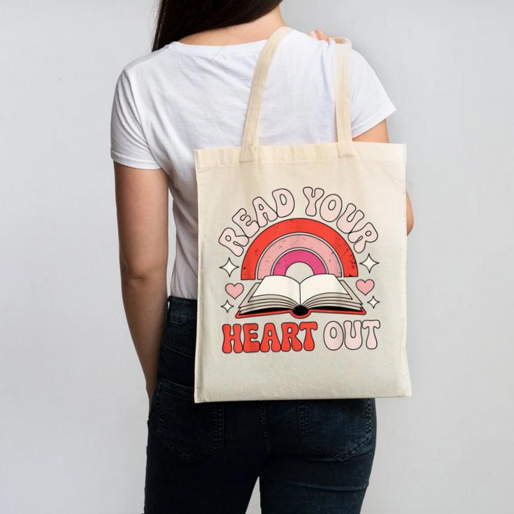 Read Your Heart Out Book Lovers Emotional Fall Vibes Canvas Tote Bag
