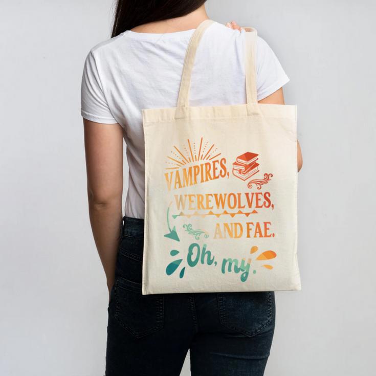 Readers Books Lovers BFF Books Club Paranormal Romance Reading Book Vampires Werewolves & Fae -Adults Short Sleeve Canvas Tote Bag