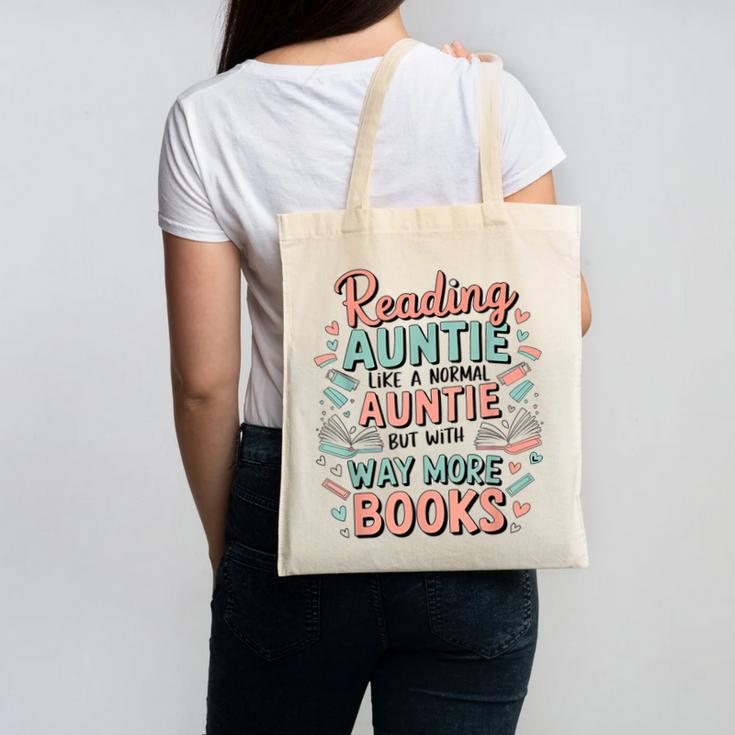 Reading Auntie Book Lover For Bookworm Aunt Canvas Tote Bag