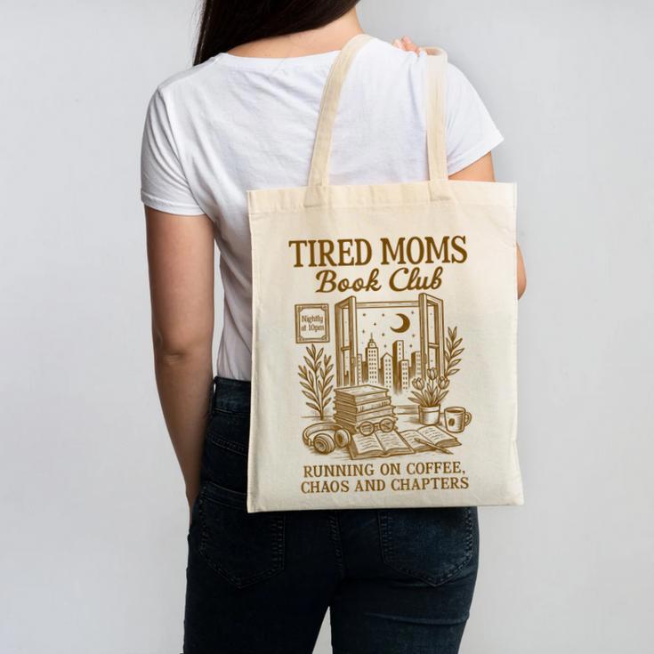 Reading Book Lover Bookish Motherhood Tired Moms Book Club Canvas Tote Bag