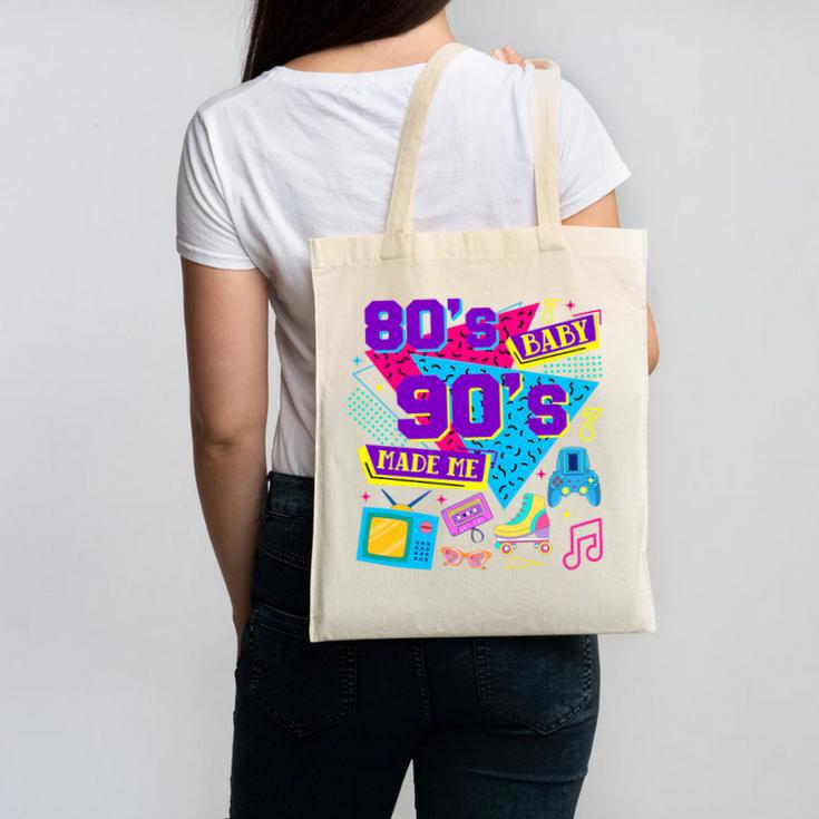 Retro 1980s 80's Baby 1990s 90's Made Me Nostalgia Birthday Premium Tri-Blend Canvas Tote Bag