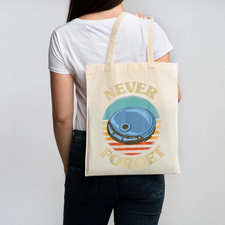 Retro CD Player Never Forget Nostalgia Vintage Canvas Tote Bag