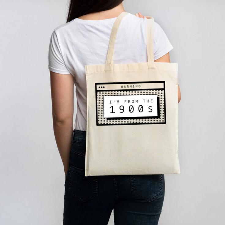 Retro Computer Screen I'm From The 1900s Birthday Canvas Tote Bag