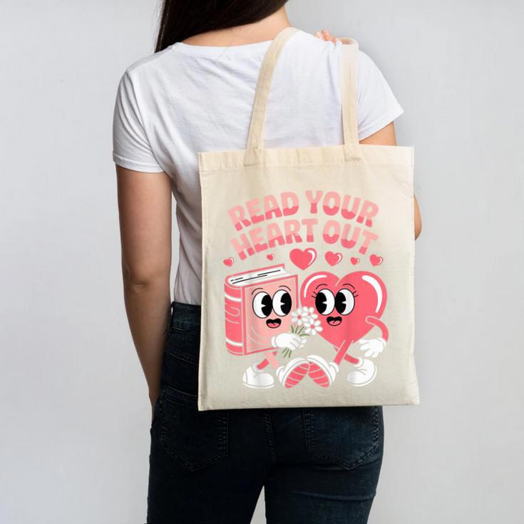 Retro Read Your Heart Out Valentine's Day Teacher Book Lover Canvas Tote Bag Retro Read Your Heart Out Valentine's Day Teacher Book Lover Canvas Tote Bag