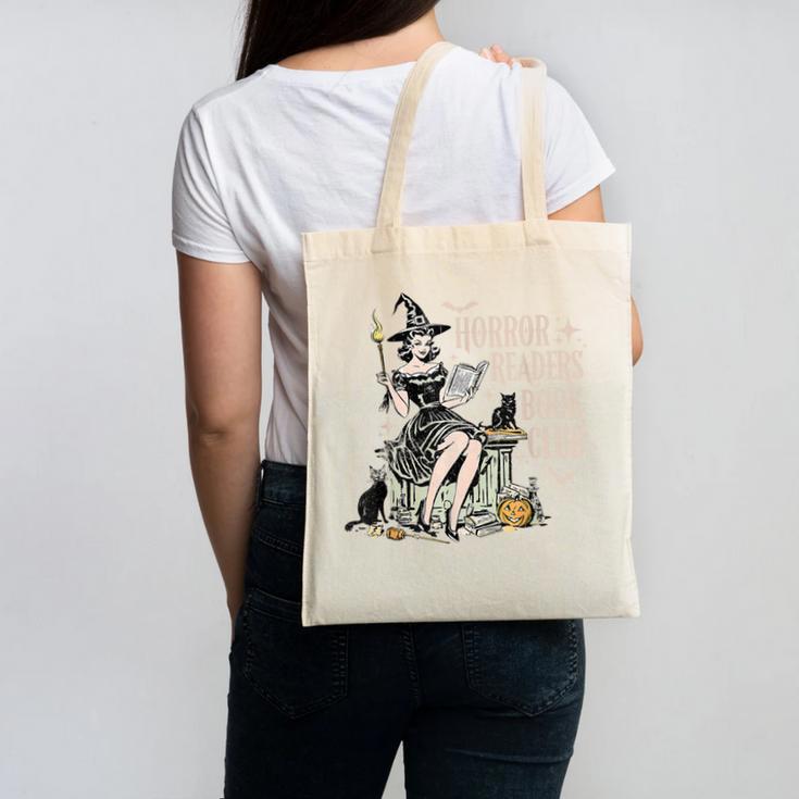 Retro Scary Horror Readers Book Club Spooky Halloween Canvas Tote Bag Retro Scary Horror Readers Book Club Spooky Halloween Canvas Tote Bag