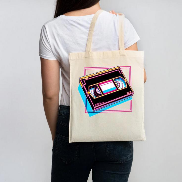 Retro VHS Vaporwave Video Cassette Nostalgia Geek Chic Canvas Tote Bag
