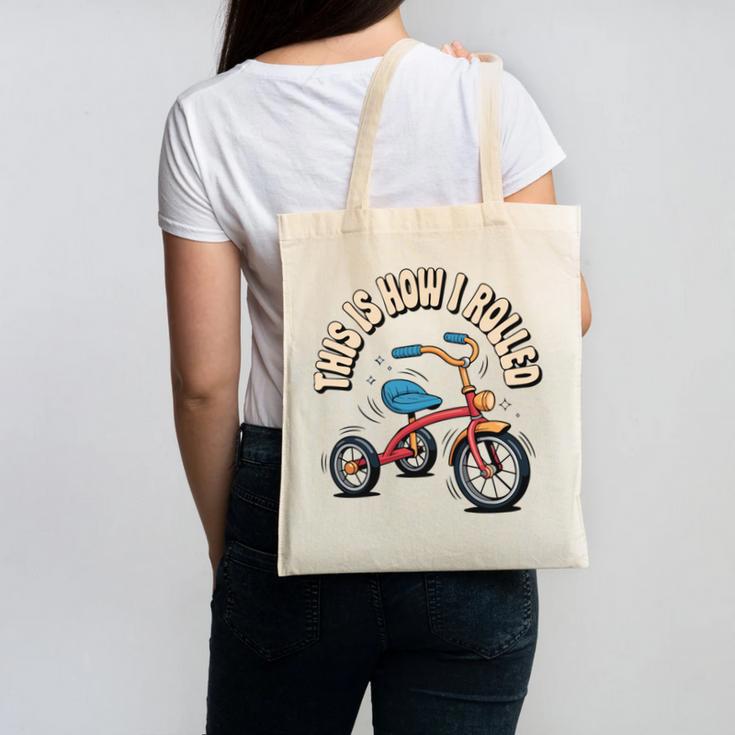 This How I Rolled Retro Tricycle 80s 90s Kid Nostalgia Canvas Tote Bag