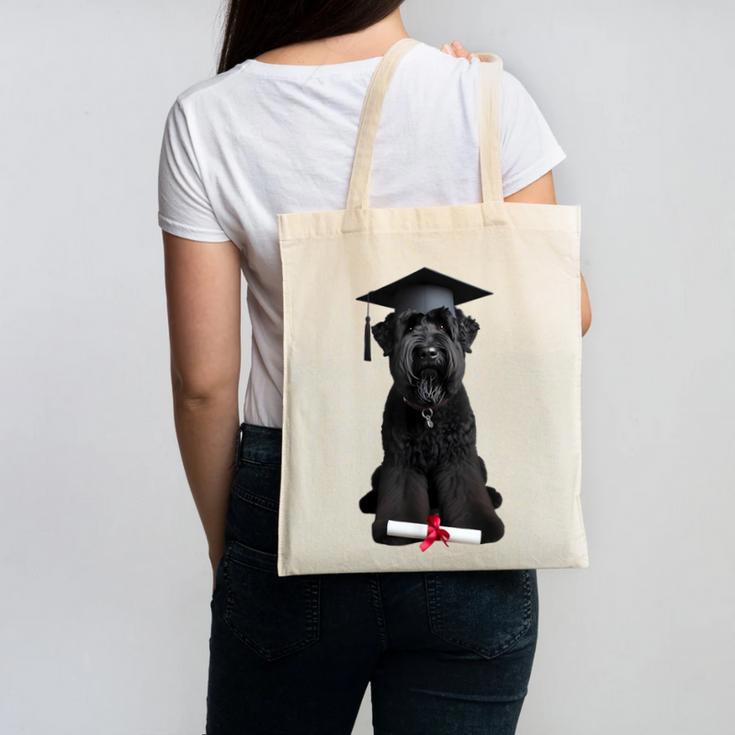 Russian Terrier Dog Graduation Cap Graduate Owner Grad Canvas Tote Bag