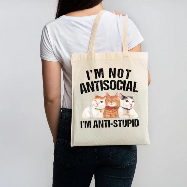 Sarcasm Cat Sarcastic Introvert Antisocial Cat Lover Canvas Tote Bag