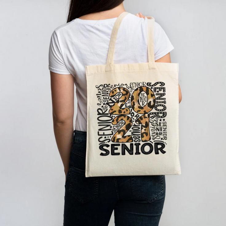Senior 2021 Grad Class Of 2021 Graduation Leopard Cheetah Canvas Tote Bag