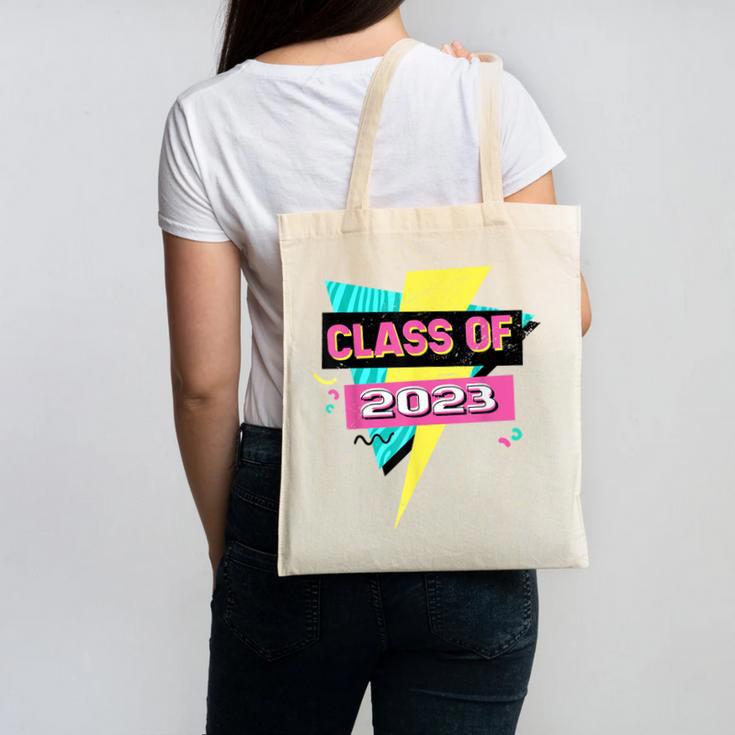 Senior 2023 Graduation Class Of 2023 Retro 90's Graduation Canvas Tote Bag