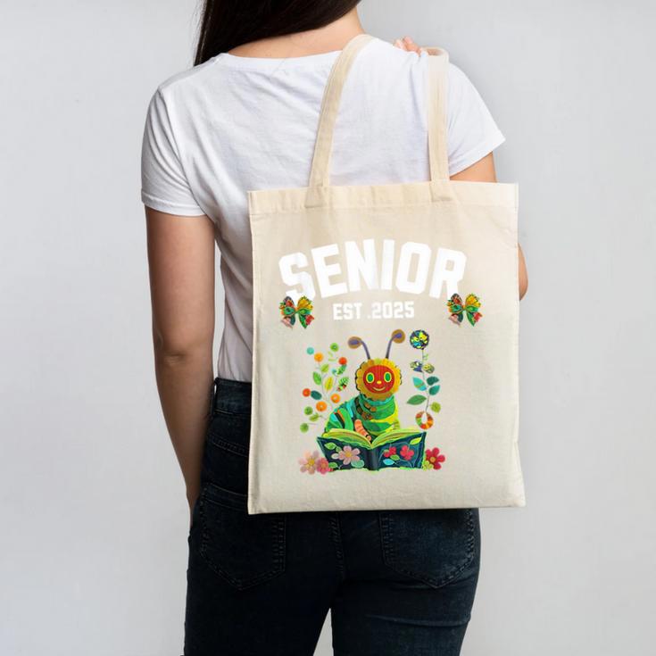 Senior 2025 Graduation Caterpillar For Kids Cute Coquette Canvas Tote Bag