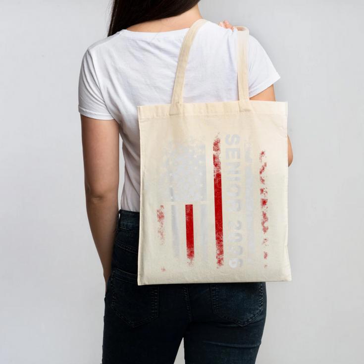 Senior 2026 American Flag Shirt USA Graduation Class Of 2026 Canvas Tote Bag