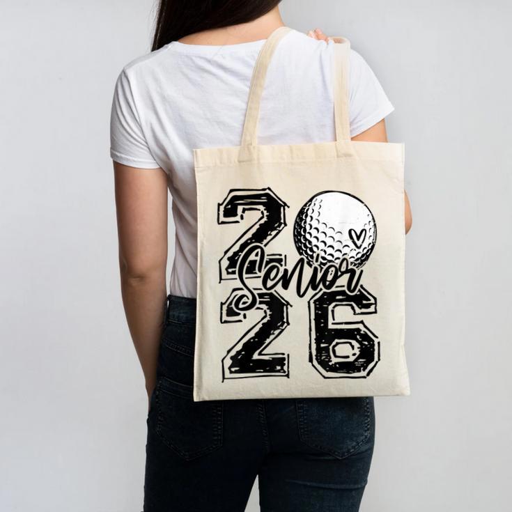 Senior 2026 Golf Player Heart Graduation Girls Teens Canvas Tote Bag