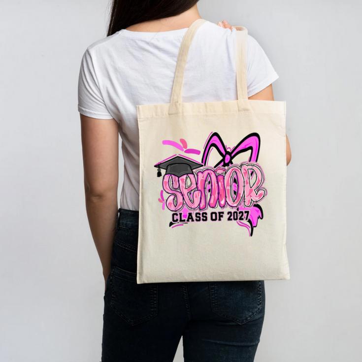 Senior 2027 Class Of 2027 Coquette Girl Pink Graduation 2027 Canvas Tote Bag