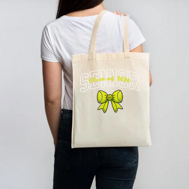 Senior Class Of 2026 Tennis Coquette Bow Graduation Premium Canvas Tote Bag