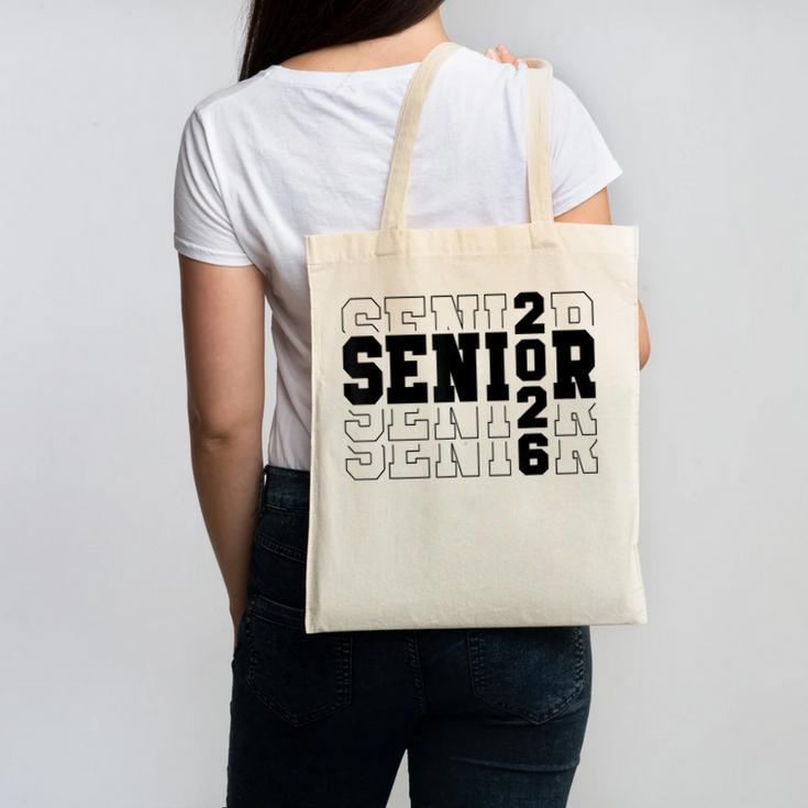 Senior Class Of 2026 Varsity Text Graduation Canvas Tote Bag