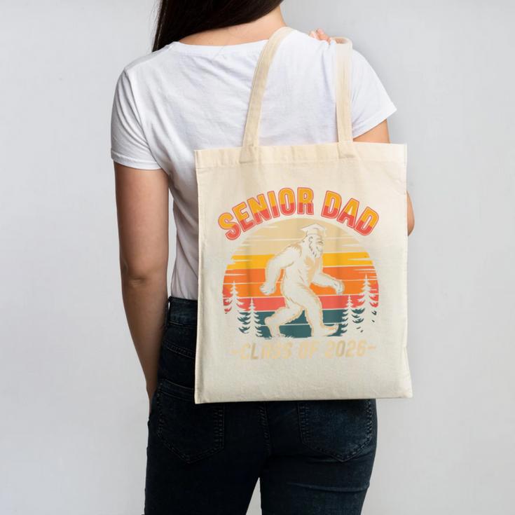 Senior Dad Class Of 2026 Bigfoot Vintage Graduation Canvas Tote Bag