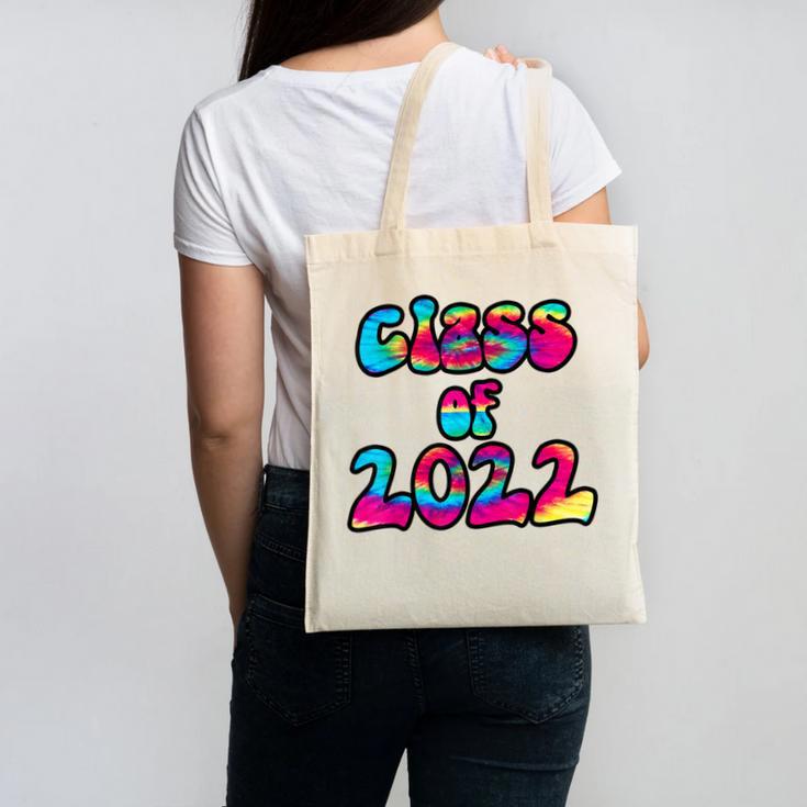 Senior Year 2022 Class Of 2022 Graduation Tie Dye Groovy Canvas Tote Bag