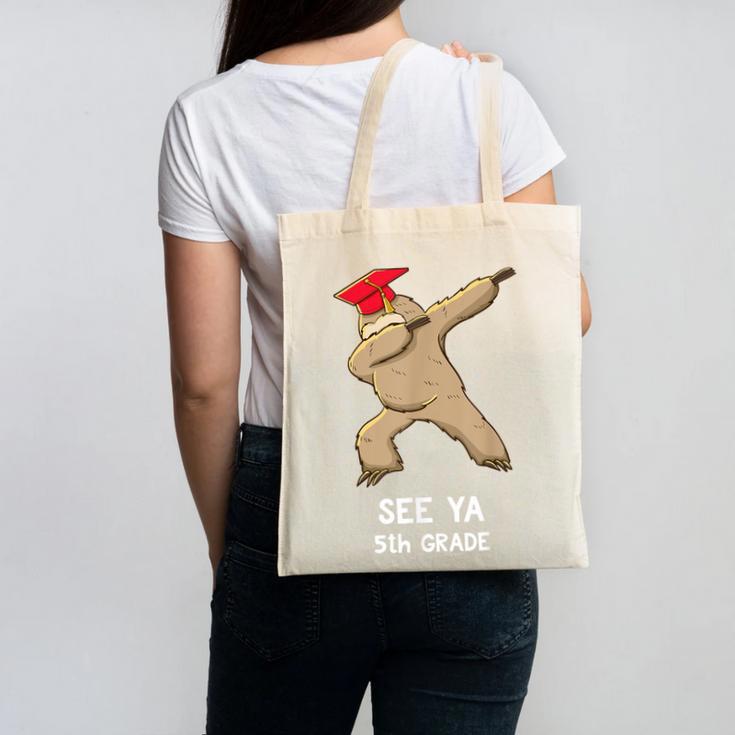 Sloth Dabbing 5th Grade Graduation Shirt Fifth Grade Grad Canvas Tote Bag