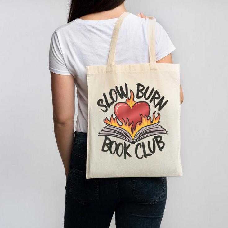 Slow Burn Book Club Romantasy Trope Smut Dark Romance Reader Canvas Tote Bag