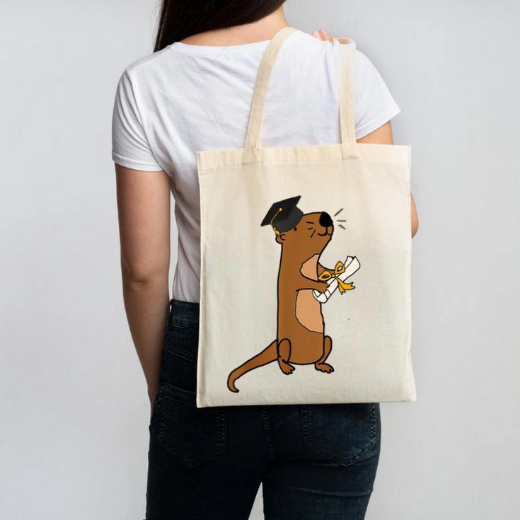 SmileteesGrad Cute Sea Otter Graduation T-Shirt Canvas Tote Bag