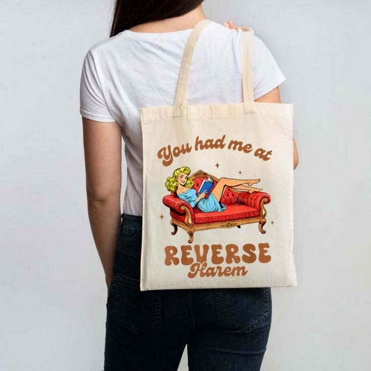 Smut Reader You Had Me At Reverse Harem Spicy Grey Book Canvas Tote Bag