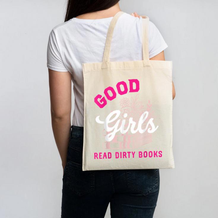 Smutty Book Merch Good Girls Read Dirty Books Smut Readers Canvas Tote Bag