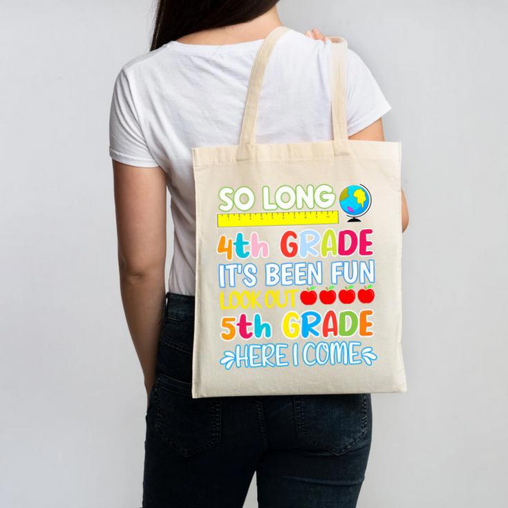 So Long 4th Grade Here I Come Graduation 5th Grade Kids Tee Premium Canvas Tote Bag