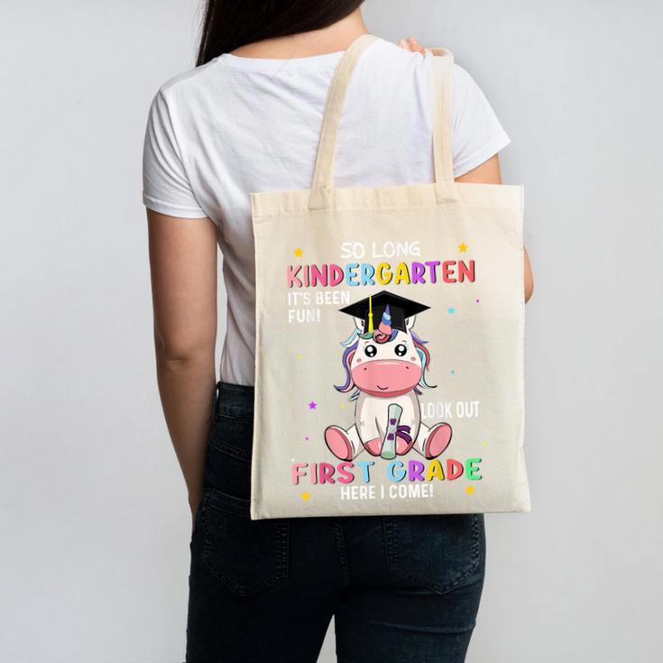 So Long Kindergarten Graduation Class 2025 Unicorn Girls Canvas Tote Bag