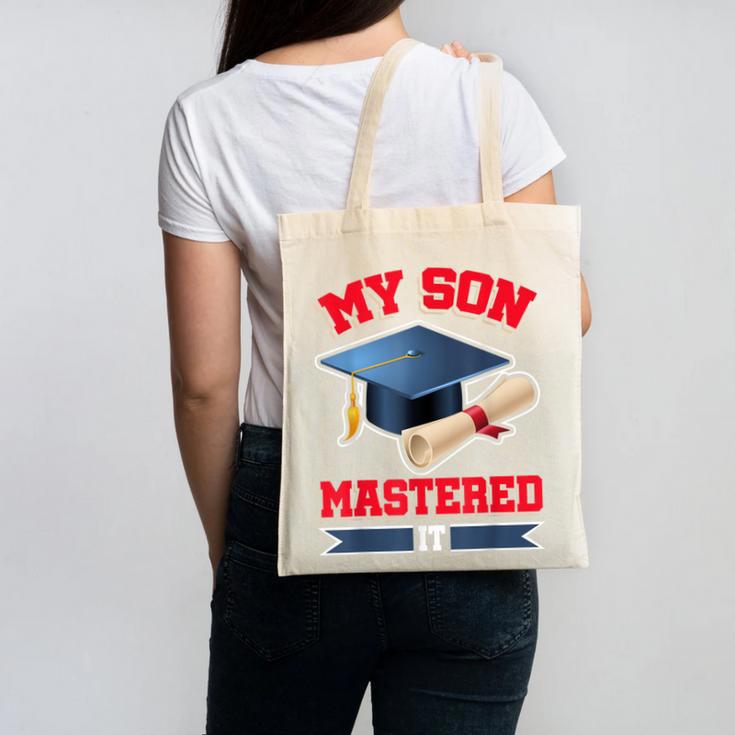 My Son Mastered It Shirt Masters Tee Graduate Graduation Canvas Tote Bag