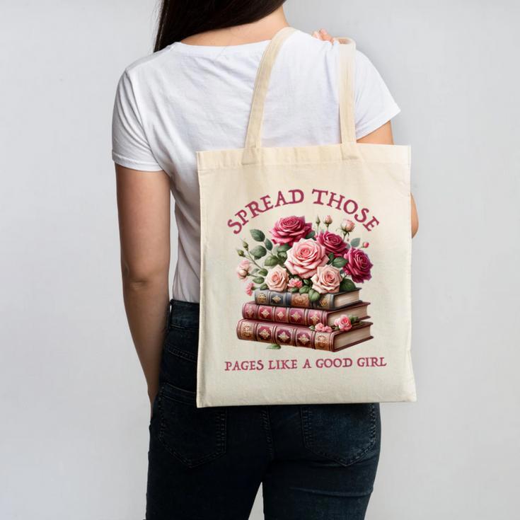 Spicy Books Spread Those Pages Like A Good Girl Dark Romance Canvas Tote Bag