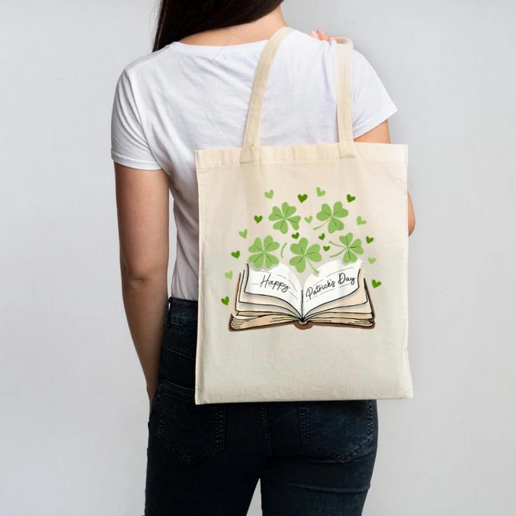 St Patricks Day Book Lover Librarian Reading Saint Pattys Canvas Tote Bag