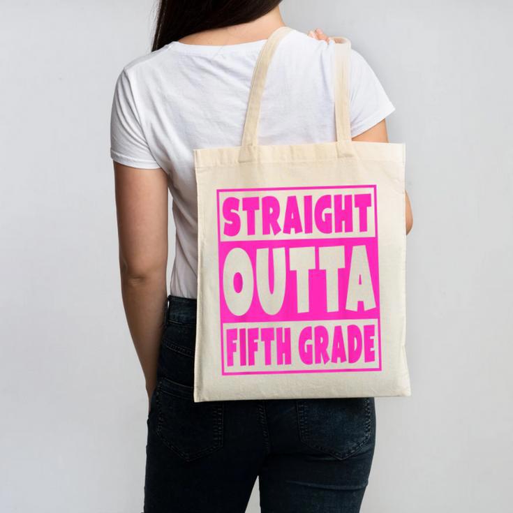 Straight Outta Fifth Grade Graduation Class Canvas Tote Bag