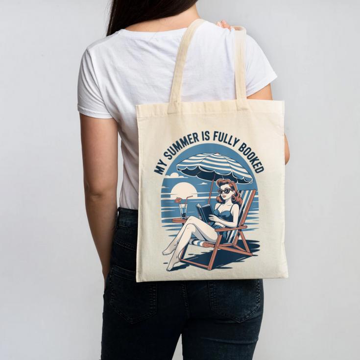My Summer Is Fully Booked Fun Girls Summer Book Lovers Canvas Tote Bag