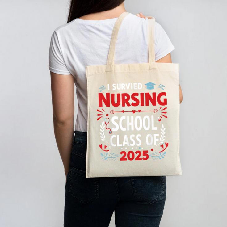 I Survived Nursing School Class Of 2025 Nurse Graduation Canvas Tote Bag
