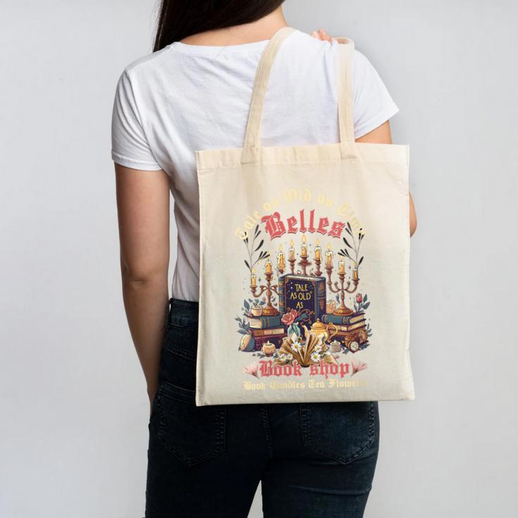 Tale As Old As Time Belles Book Shop Book Candles Tea Flower Canvas Tote Bag Tale As Old As Time Belles Book Shop Book Candles Tea Flower Canvas Tote Bag