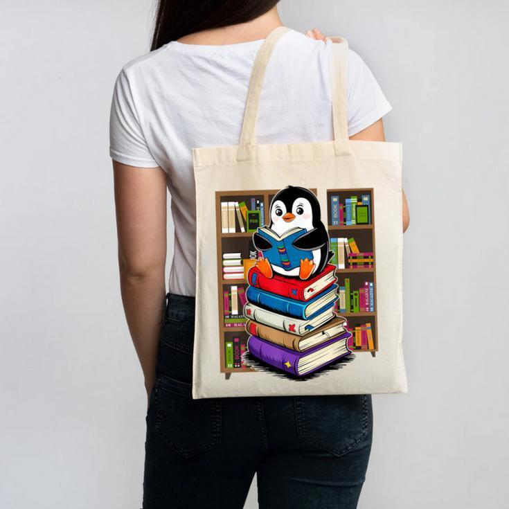 Teacher Librarian Kawaii Penguin Book Lover Penguin Canvas Tote Bag Teacher Librarian Kawaii Penguin Book Lover Penguin Canvas Tote Bag