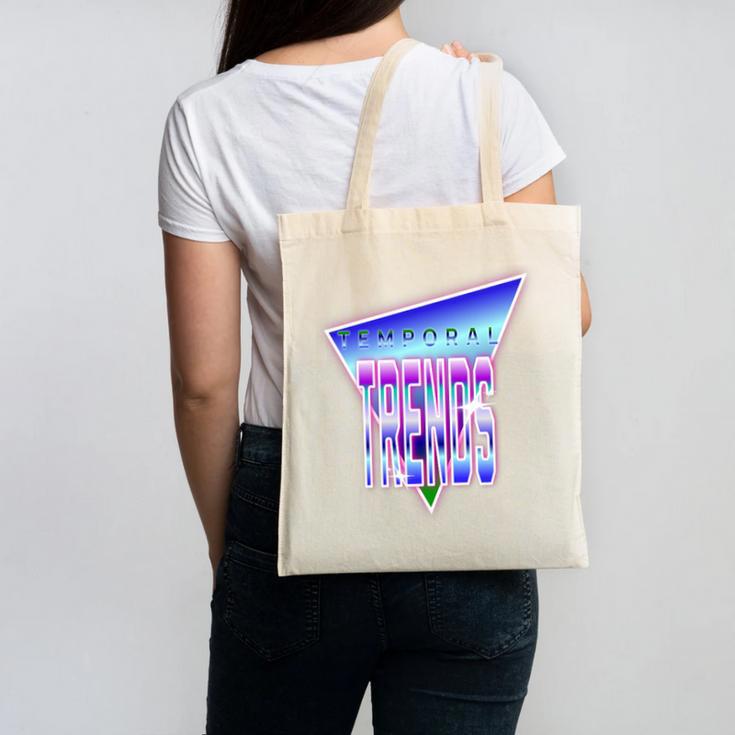Temporal Trends Vaporwave Style Retro Nostalgia Look Premium Tri-Blend Canvas Tote Bag