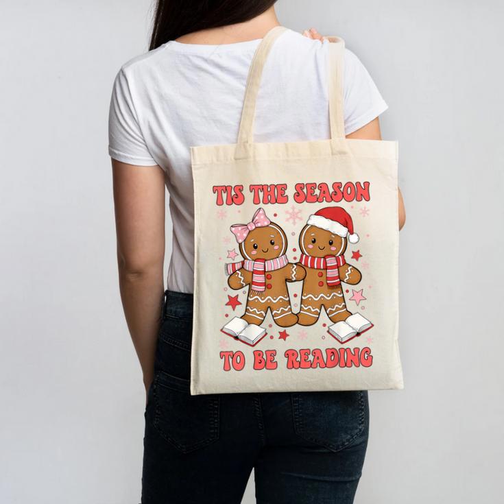 Tis The Season Reading Christmas Shirt Book Lovers Teacher Canvas Tote Bag
