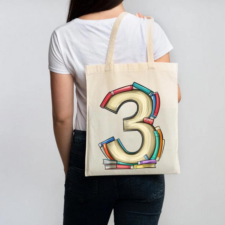 Toddler 3rd Birthday Books Themed 3 Year Old Boys Kids Girls Canvas Tote Bag