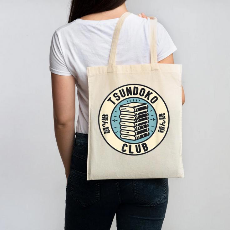 Tsundoku Club Book Lovers Bibliophile Booktok Reading Canvas Tote Bag
