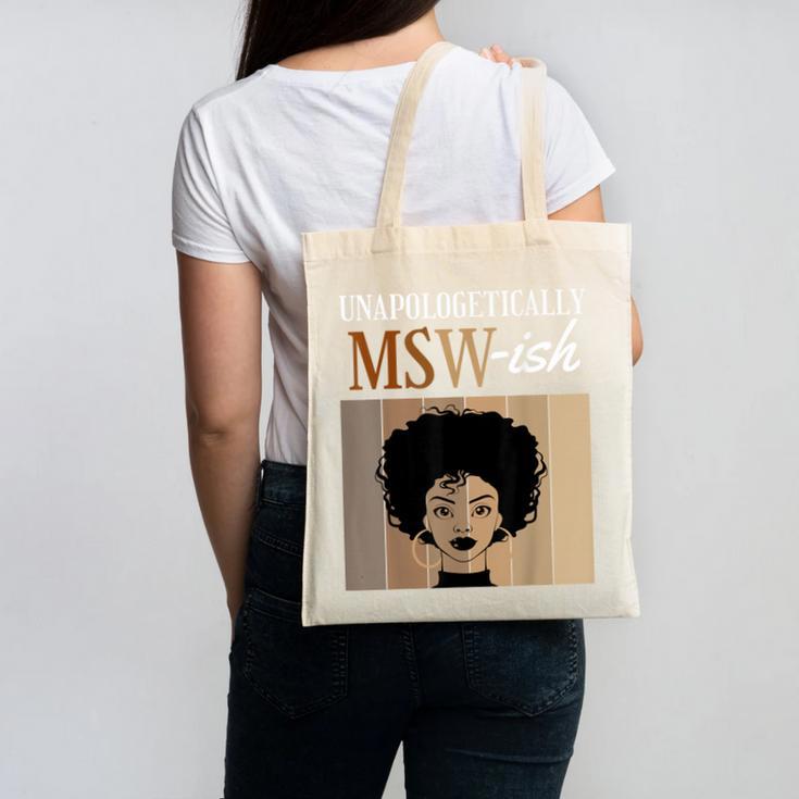 Unapologetically MSW-Ish Student Graduation Afro Canvas Tote Bag
