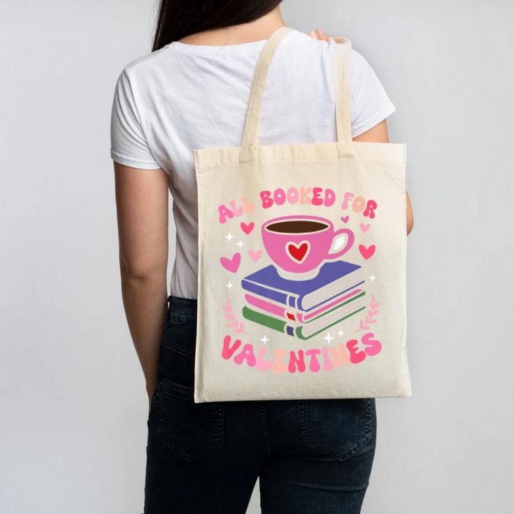 Valentines All Booked For Valentines Book Lovers Teacher Kid Premium Canvas Tote Bag