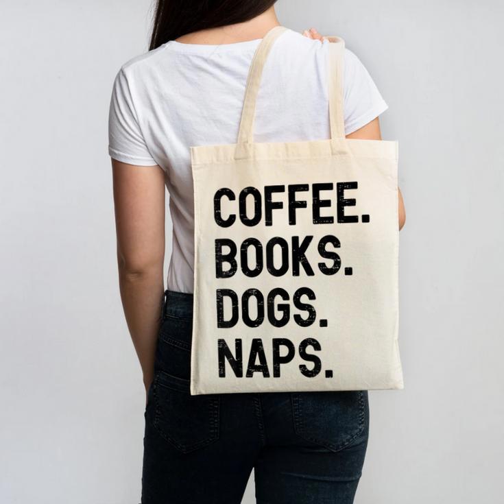 Vintage Coffee Books Dogs Naps Retro Canvas Tote Bag