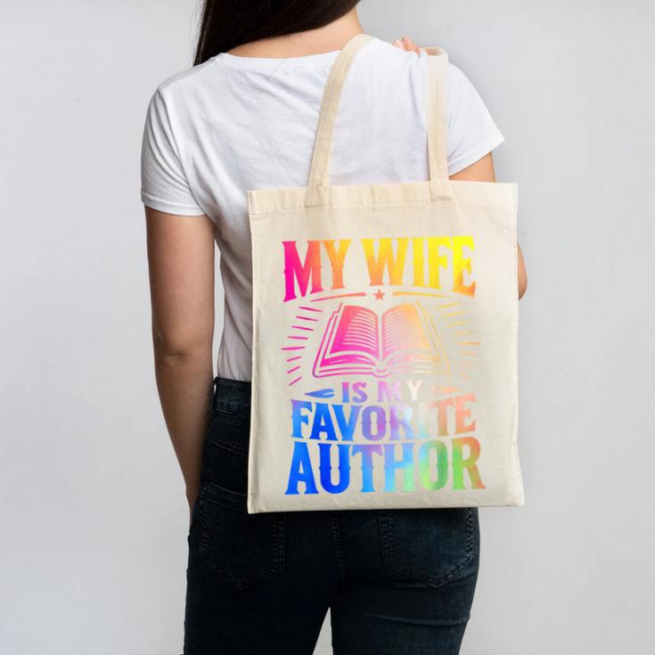 My Wife Is My Favorite Author Book Writer Writing Husband Canvas Tote Bag