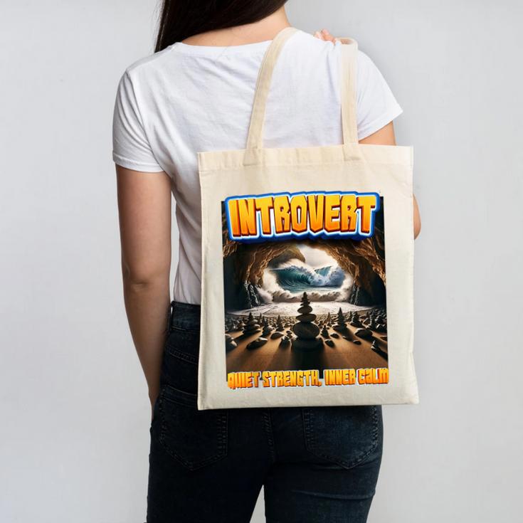 World Introvert Day Quiet Strength Inner Calm Canvas Tote Bag World Introvert Day Quiet Strength Inner Calm Canvas Tote Bag