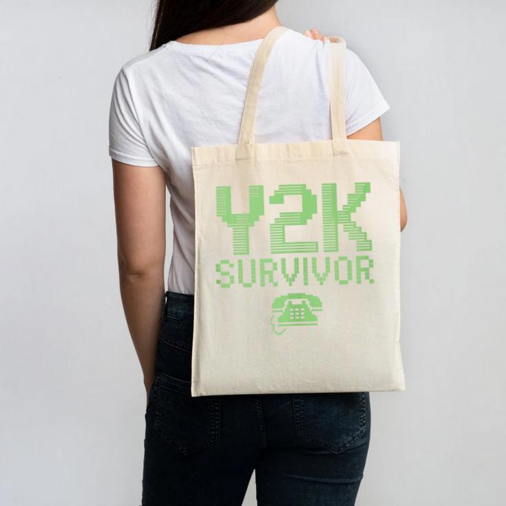 Y2K Survivor 2000s Nostalgia Retro Vintage Nostalgic Canvas Tote Bag